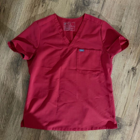 Neon Red Figs Scrub Set - Size Medium - Picture 2 of 8